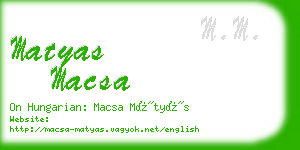 matyas macsa business card